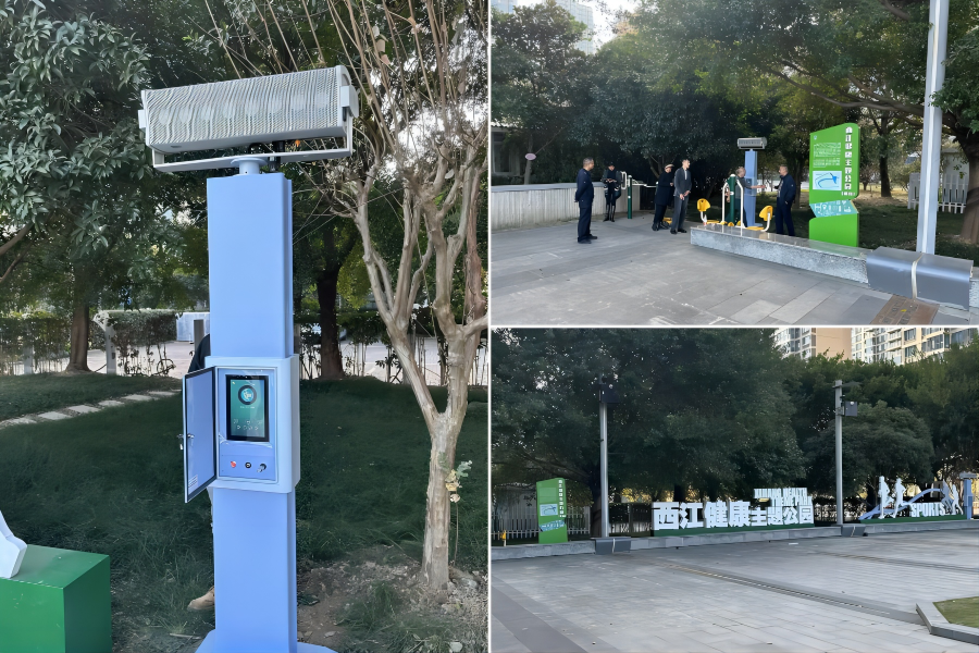 西江健康主題公園安裝使用廣場(chǎng)舞定向音響