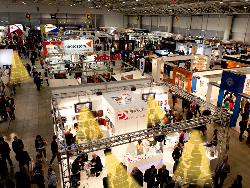 展會(huì)定向音響，聲場(chǎng)分區(qū)示意圖