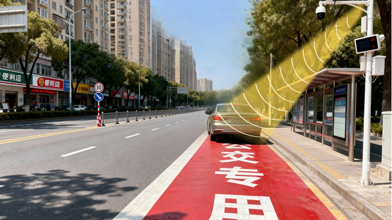 定向聲喇叭賦能公交專用道治理（示意圖）